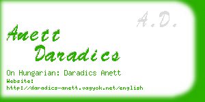 anett daradics business card